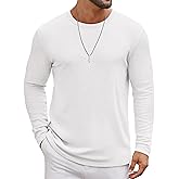 COOFANDY Men's Long Sleeve Tee Shirts Crew Neck T Shirt Solid Casual Basic Tees Soft Stretch T-Shirts