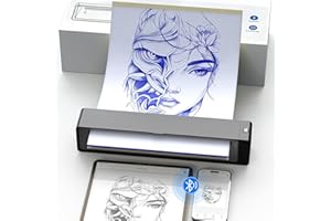 Wormhole Tattoo Stencil Printer Wireless Bluetooth 2,500mAh Battery Portable Tattoo Printer Compatible with Phone & PC for Artists and Beginners - Dark Gray