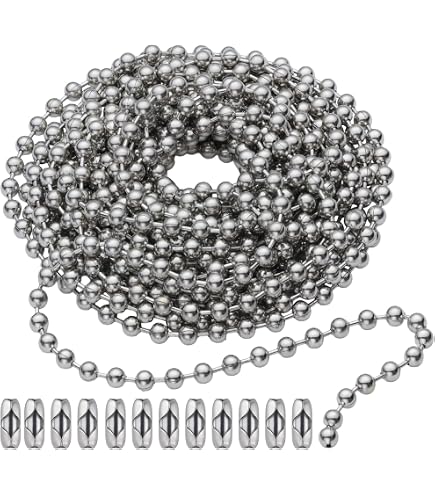 Uxcell 12-Inch Brushed Nickel Pull Chain – Decorative Ball Pendant For Ceiling Fans & Light Fixtures, 2-Pack