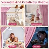 Vicloon Bed Canopy 100% Cotton Muslin Dark Pink 135x360cm Kids Bedroom view 6