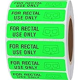 Hybsk for Rectal Use Only Stickers 1.5" x 0.375" Fluorescent Green Stickers with Permanent Adhesive 500 Labels Per Roll (Fluorescent Green)