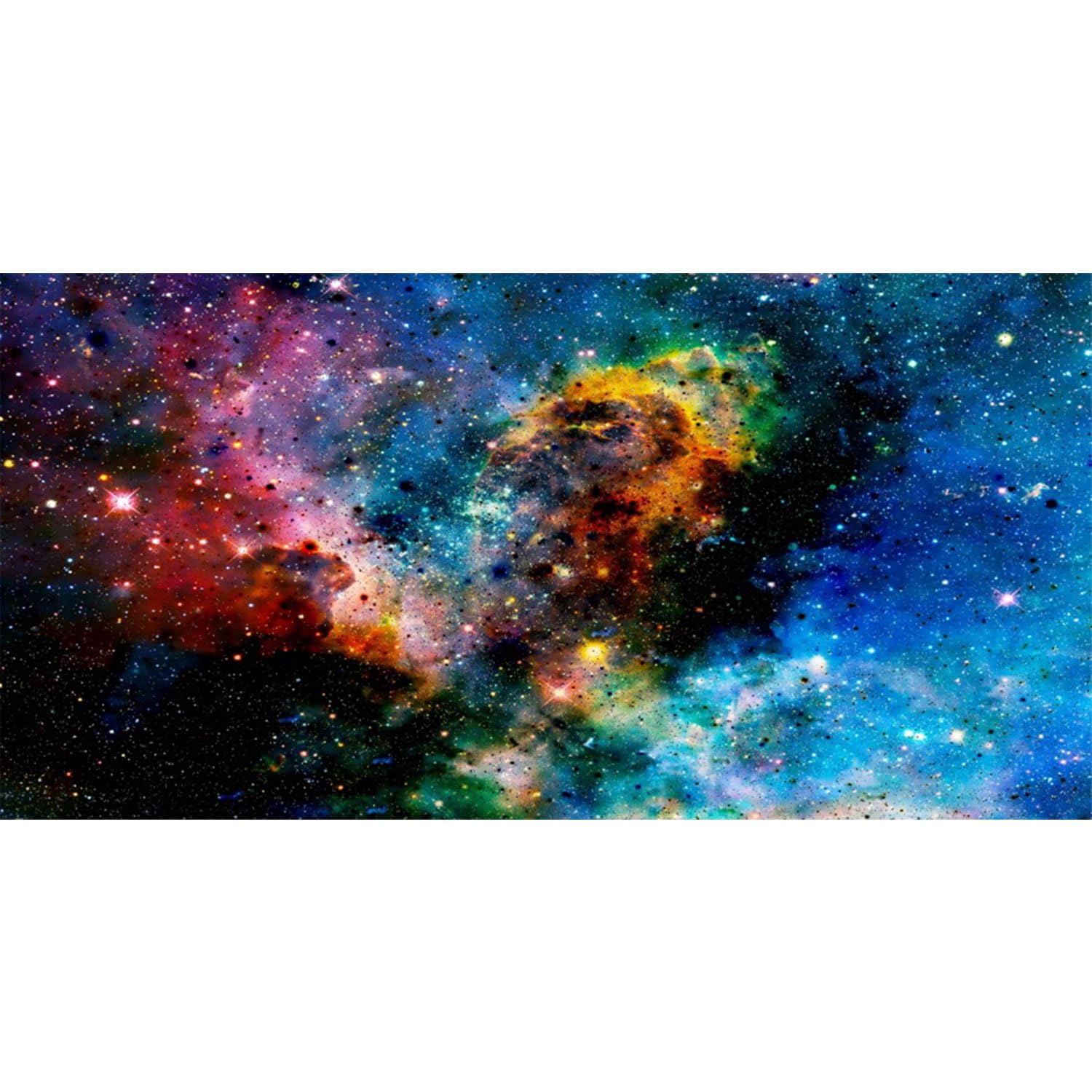 Photo 1 of AWERT 24x12 inches Galaxy Aquarium Background Cloud Stars and Colorful Cosmic Universe Fish Tank Background Mystery Space Terrarium Background