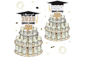 CRAFTERLIFE Graduation Money Holder for Cash Gift, 2025 Graduation Gifts Money Holder Leis Cash Cake for Her Him Congrats Class of 2025 Graduation Party Supplies (1 pcs)