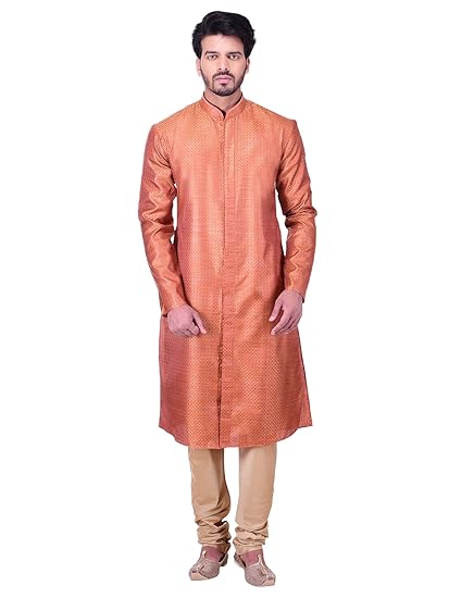 Men's Blended Kurta & Churidar Set (M511177)
