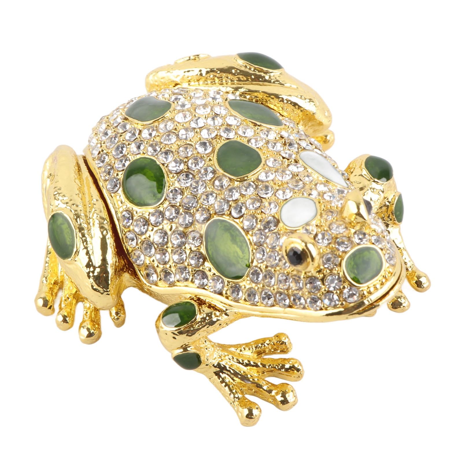Biitfuu Jewelry Trinket Box Frog Shape Zinc Alloy Desk Decorative Jewelry Storage Case for Rings Earrings