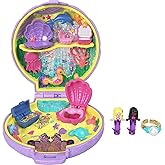 Polly Pocket Keepsake Collection Mermaid Dreams Collectible Compact, Under-The-Sea Theme, Special Box, 2 Mermaid Dolls, Wearable Ring & More, Collectible Gift, Ages 4 Years Old & Up
