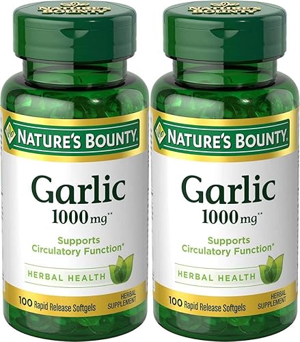 Nature's Bounty Garlic Extract 1000 mg Softgels 100 ea (Pack of 2)