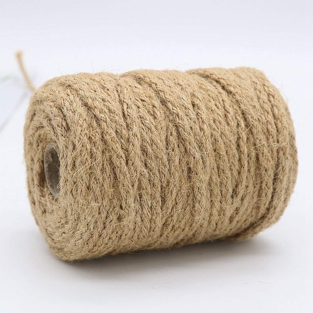 Tenn Well 5mm Jute Twine, 100 Feet Braided Natural Jute Rope for Artworks and Crafts, Macrame Projects, Gardening Applications : Office Products