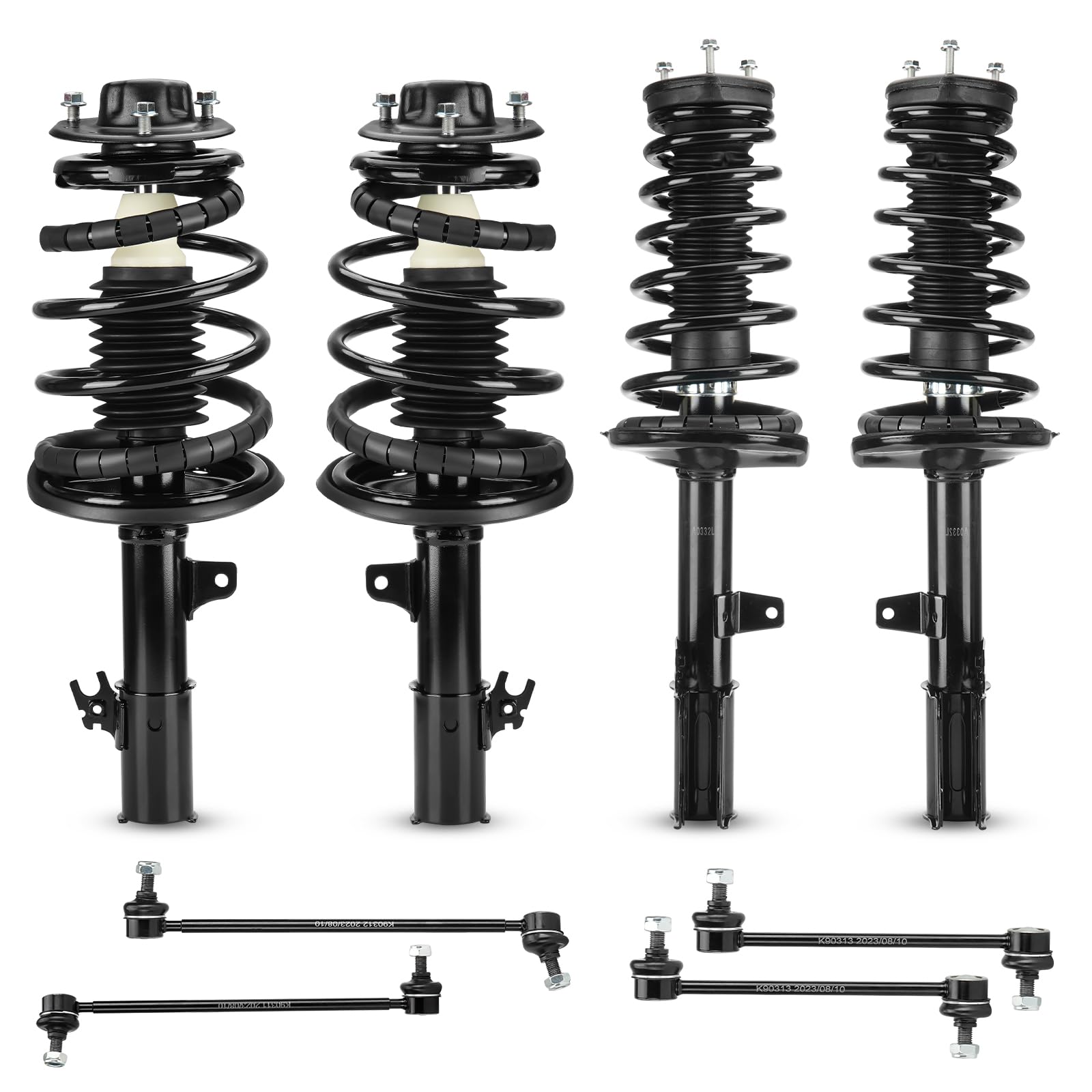 Photo 1 of ***************missing 2 bar links****************
 Front & Rear Struts w/Coil Spring & Sway Bar Links for 1997-2001 Toyota Camry (ONLY 2.2L) / 1999-2003 Solara (ONLY SE 2.2L & 2.4L) Shock Absorber Assembly Replace 171678 171679 171680 171681 K9031