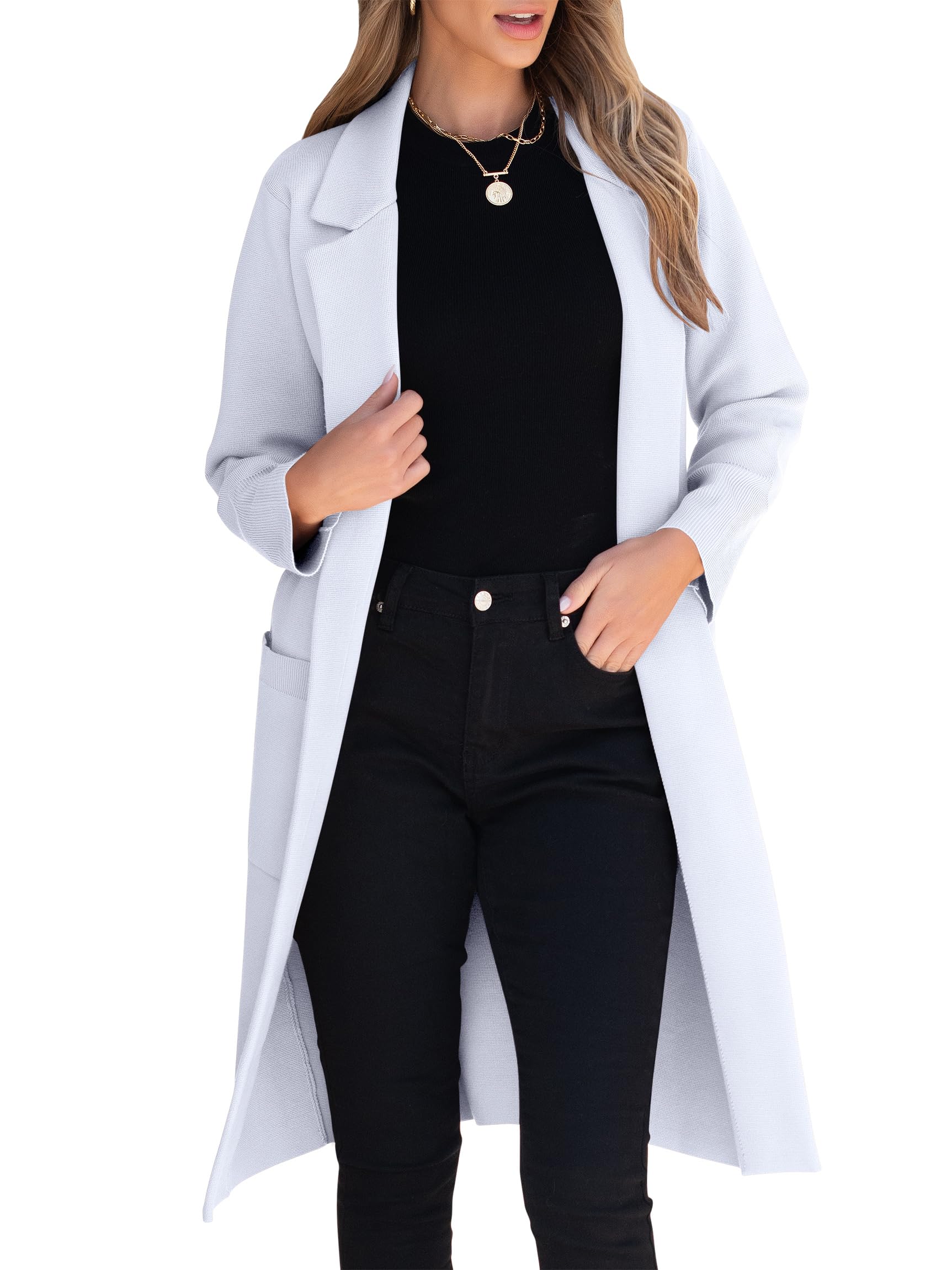 ANRABESS Women Cardigan Sweater Jackets Open Front