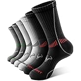Bigant Mens Socks Athletic Compression Cushioned Crew Performance Sports Work Socks Running Arch Support Upgraded Wicking