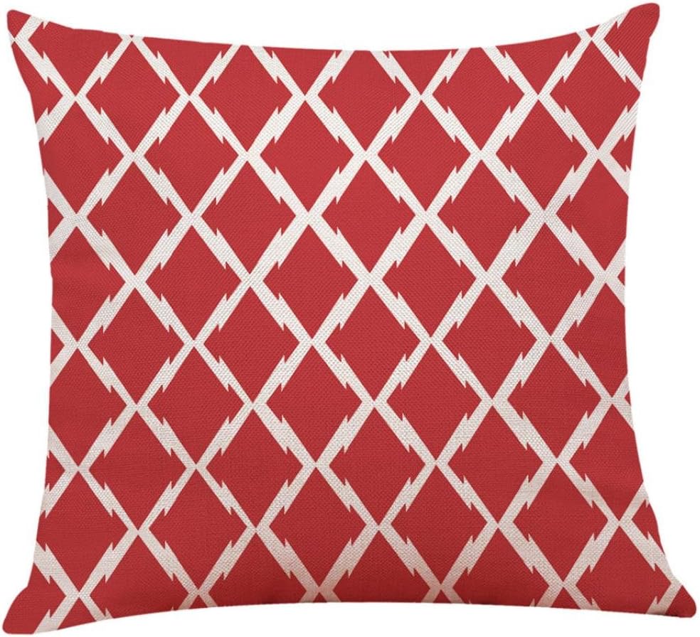 Hshi Red Geometric Pillow Case Car Bedroom Sofa Cushion Cover Warm Home Decor Throw Pillow Cases Simple Fashion (H)