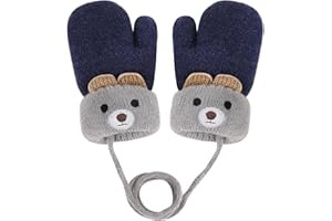 Holiberty Toddler Kids Warm Winter Gloves Cute Infant Baby Boys Girls Thick Fleece Lined Full Finger Ski Snow Gloves Mittens