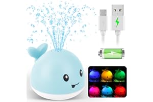 GIGILLI Baby Bath Toys for Kids Ages 1-3, Christmas Stocking Stuffers 1 2 3 Year Boy Gift, Whale Bath Toy Sprinkler Light up Bath Toys for Babies 6-12 Months, Toddlers Bathtub Toys Newborn Baby Birthday Gifts