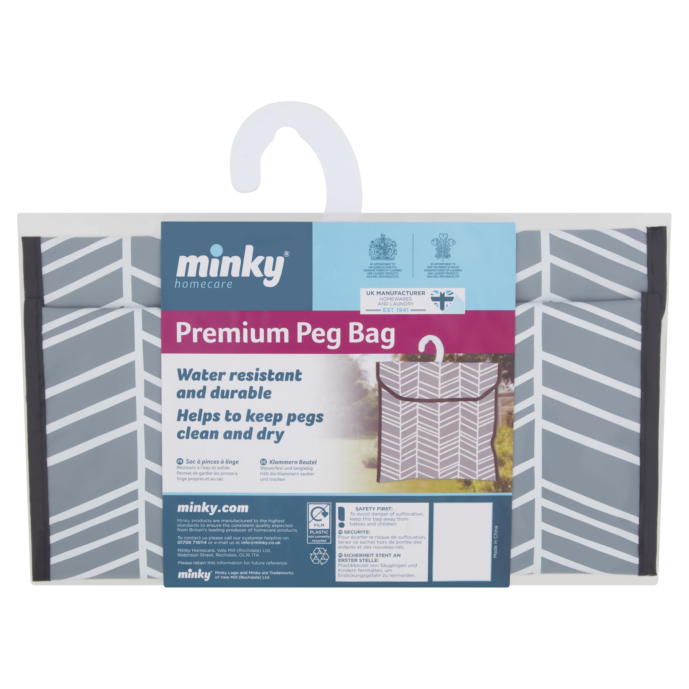 Minky Geo Peg Bag