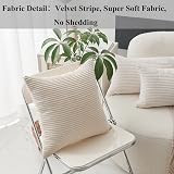 Home Brilliant Cream Velvet Stripe Cushion Covers 18in Pack of 2 view 2