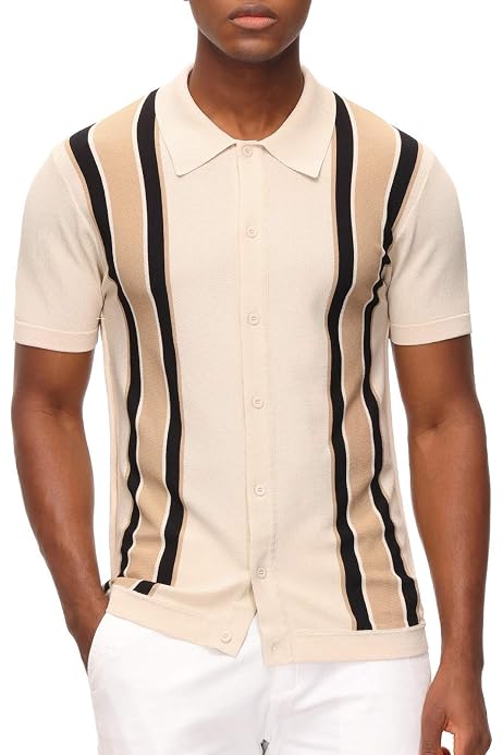 Mens Short Sleeve Knit Shirt Vintage 