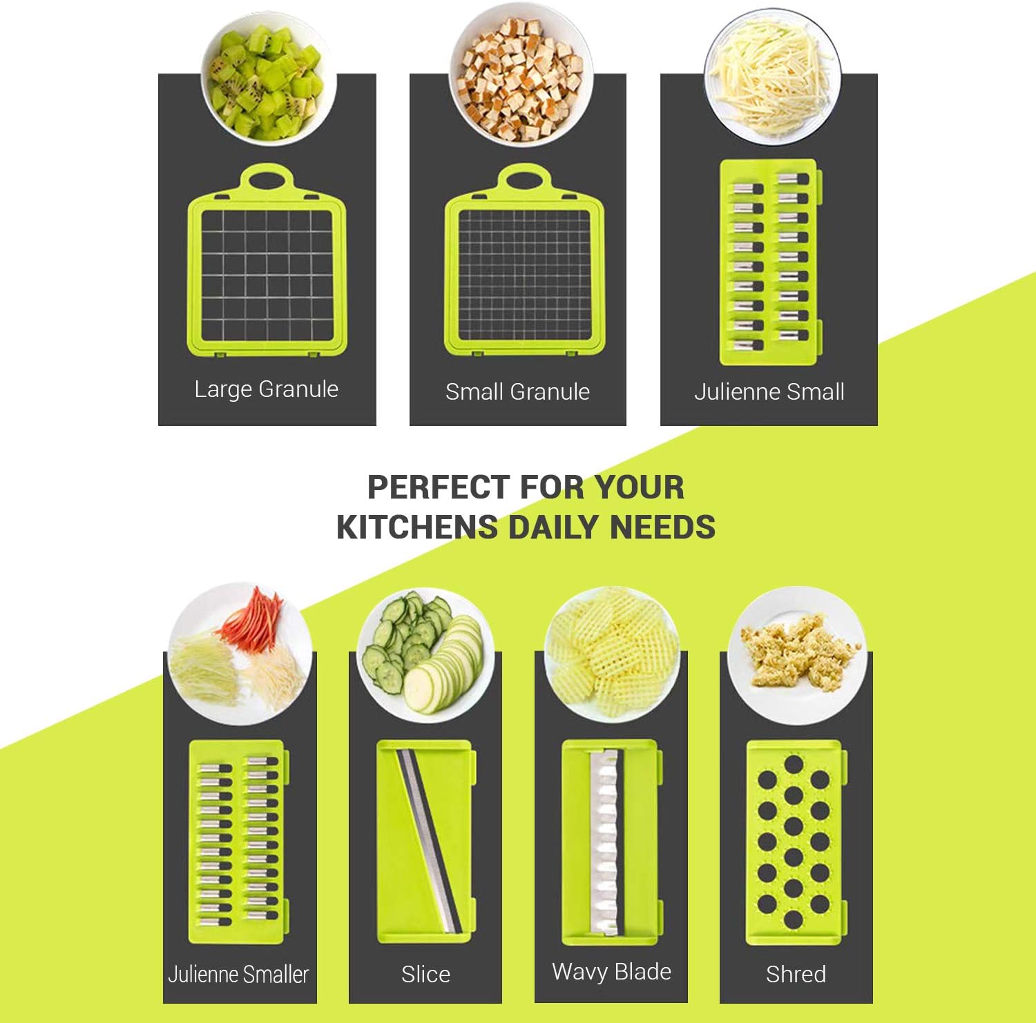 ADOV All in 1 Mandoline Slicer, Fruit and Vegetable Slicer, Multi Function Veg Cutter - Image 3