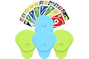 RESOVO Playing Cards Holder for Little Hands, Multiple Layers Design for UNO Game Nights, Poker, Canasta, Spite Malice, Playing Card Accessories for Family Gatherings & Travel, Set of 4 (2 Blue + 2 Green)