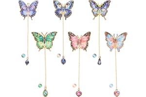 PAGEMORE 6 Pieces Metal Butterfly Bookmarks with Chain, Golden Hollow Bookmark Monet Van Gogh Oil Painting Theme Book Mark Bookmarks for Book Lovers Women Writers Readers Children Teens