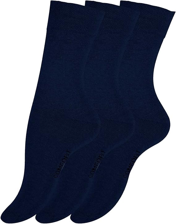6 Pair Pack women's/Ladies Diabetic Plain Socks, Seam free (handlinked