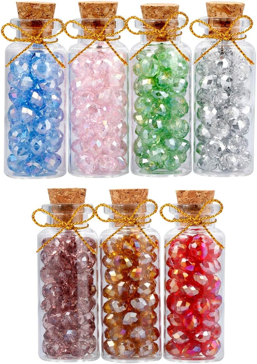 SUNYIK 9 Mini Gemstone Bottles Chip Crystal Healing Tumbled Gem Reiki Wicca Stones Set: Home & Kitchen