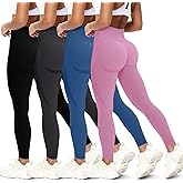 Coume 4 Pcs Womens Workout Leggings Seamless Smile Contour Gym Yoga Pants High Waist Compression Athletic Tights