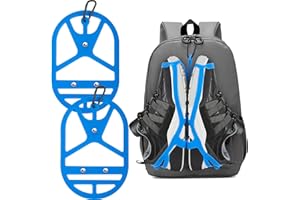 OMOOJEE 2 Pack Shoe Holster for Backpack with Clip Hanger, Shoe Holder for Sneakers, Cleats, for Travel, Outdoors, Sports (Large, Blue)
