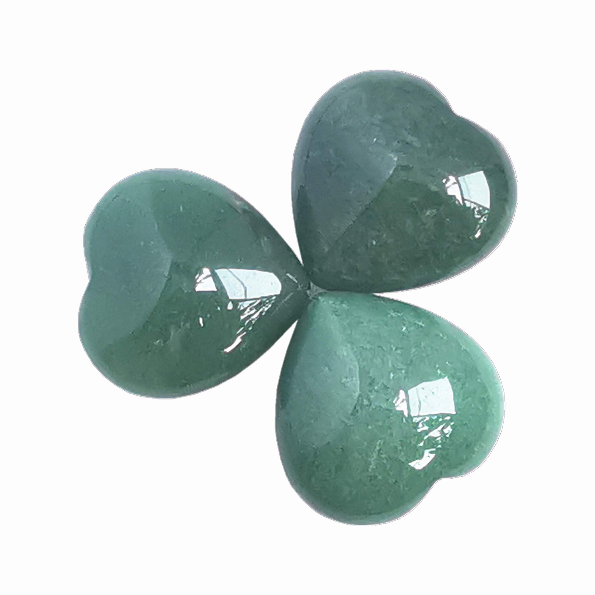 Manekieko 3 Pcs Natural Green Aventurine Pocket Palm Thumb Healing Crystal Heart Love Worry Stones,25mm Reiki Balancing Crystal and Healing Stones