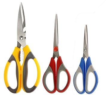 Petals Stainless Steel Kitchen Scissor Set, 3-Pieces (Multicolour)