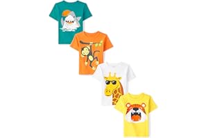 The Children's Place Toddler Boys Short Sleeve Multi Color Graphic T-Shirt, 4 Pack