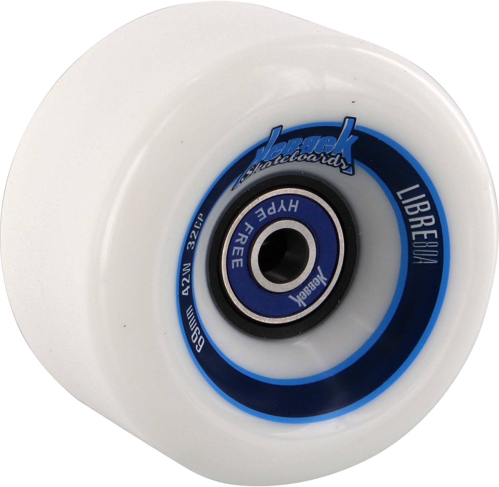 Kebbek Libre 69mm 80a White W/No Hype Bearings Wheels (Set Of 4)