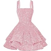ZUMEIJIA Sparkly Sequin Homecoming Dresses for Teens Tiered Sweet 16 Photo Short Cocktail Party Dress ZU011