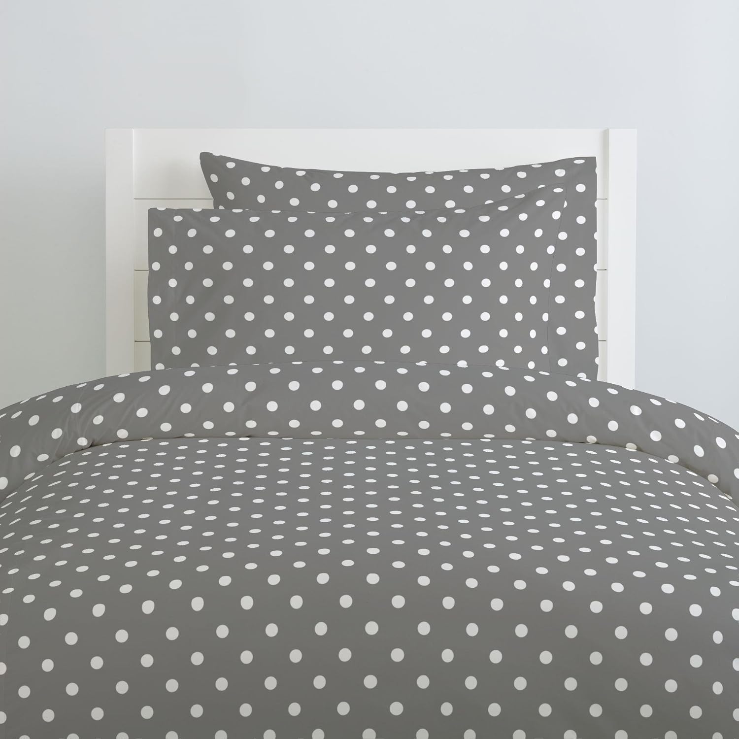 Amazon Com Carousel Designs Gray And White Polka Dot Duvet Cover