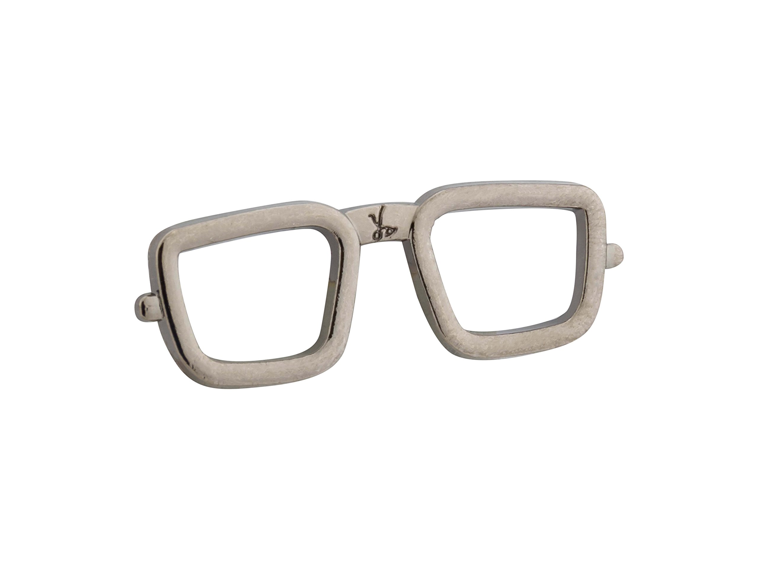 Tie Pin for Men Silver Optical Frame Tie Pin/Lapel Pin Silver Badge Coat Suit Wedding Gift Party Shirt Collar Accessories