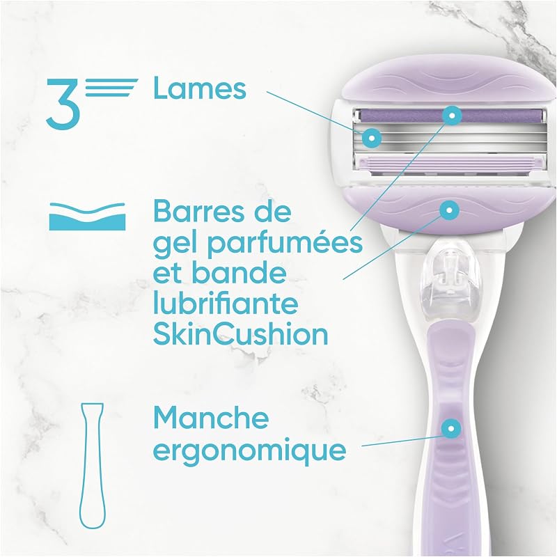 Lames de Rasoir Femme, 4 Rechanges ComfortGlide Breeze