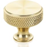 Ruiao 12 Pack Knurled Dresser Knobs, Gold Dresser &amp; Cabinet Knobs
