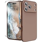 INGIDO for iPhone 17 Pro Case, Liquid Silicone Cover with Camera Protection Anti-Scratch Soft Microfiber Lining Shockproof Protective Phone Case for iPhone 17 Pro 6.3", Light Brown