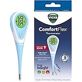 Vicks ComfortFlex Digital Thermometer: Accurate Color-Coded Reading in 8 Seconds, Digital Thermometer for Adults & Children, Oral, Rectal, or Under Arm Use