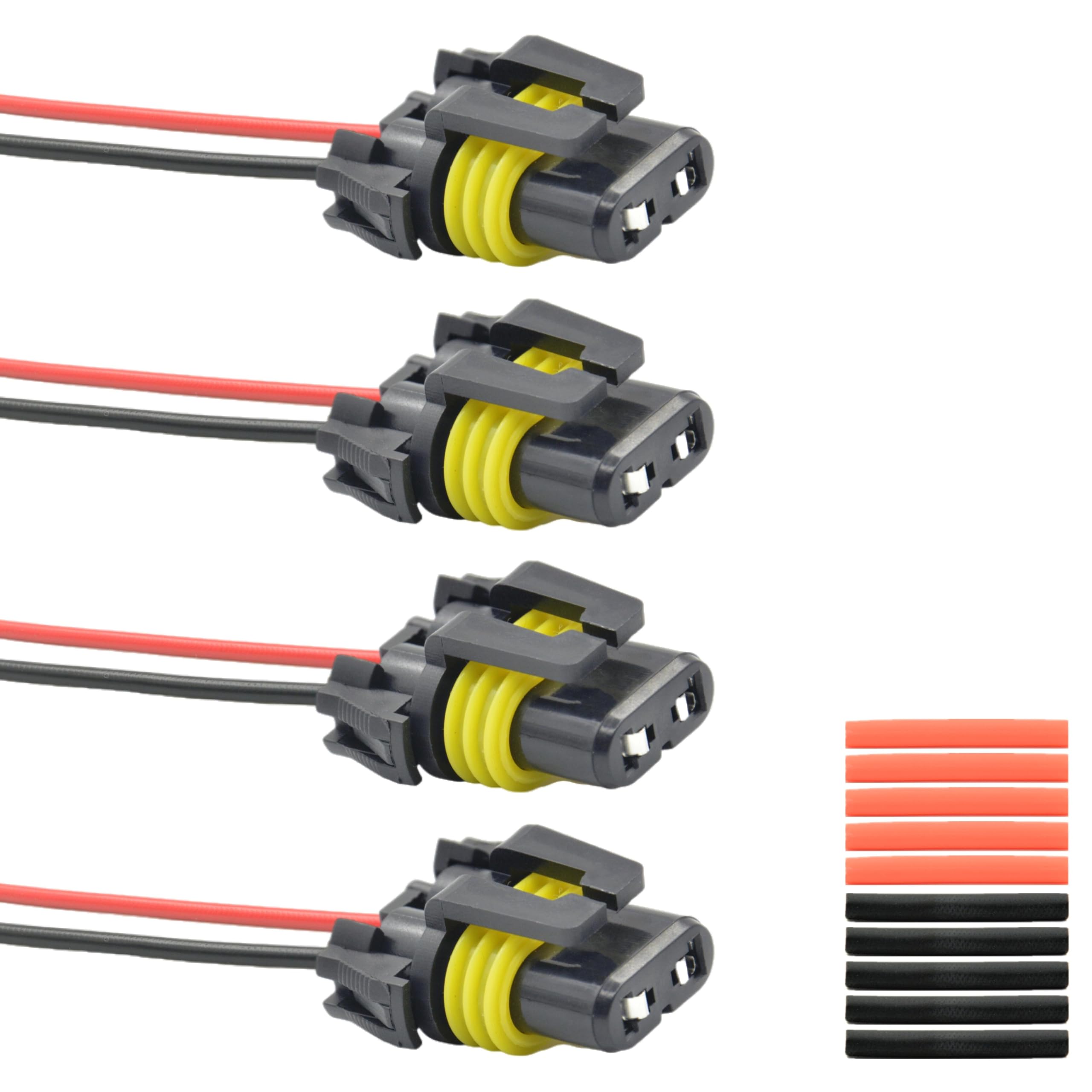 Photo 1 of 1 PCS 9005 9006 9012 HB3 HB4 Heavy Duty Female Connector Adapters Wiring Harness Sockets(16AWG 300V) for Headlights Fog Lights (B-4PCS)
