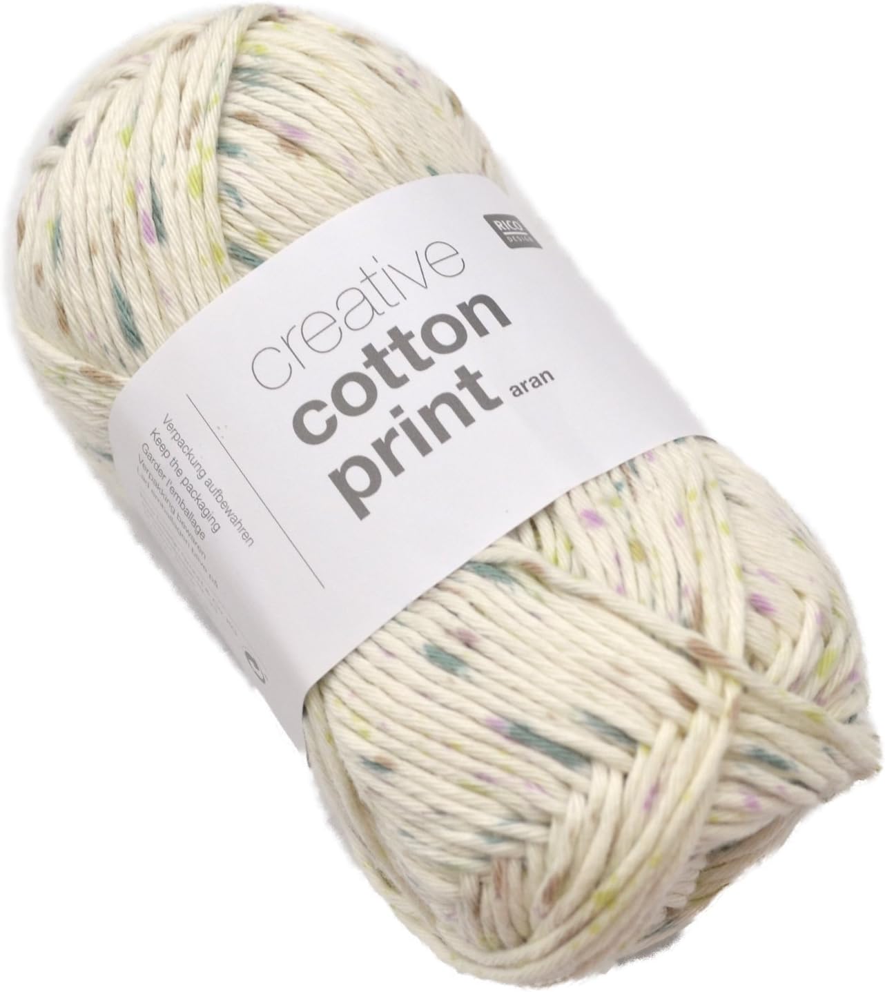 Rico creative cotton print aran Colour 18dottygreen cotton yarn to