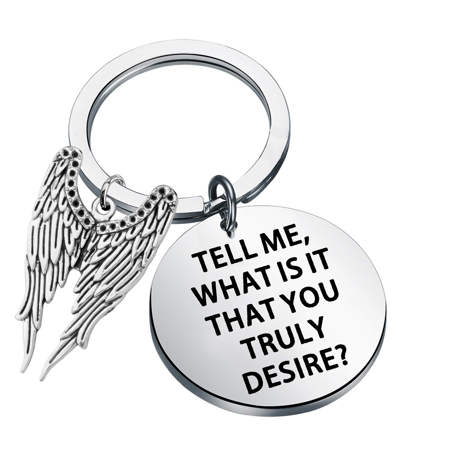 Generic Brands CHOORO Lucifer Inspired Jewelry Tell Me What is That You Truly Desire Keychain Funny Devil Gift For Fans (Truly desire K)