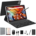 Android Tablet 2025 Latest Tablet 10 inch, Android 13 Tablet with Keyboard,128GB ROM 16GB RAM TF1TB Expand,Octa-Core Tablet with 5GWiFi,1080FHD,13MP+8MPCamera,Bluetooth5.0,GPS,Mouse,Case,Black