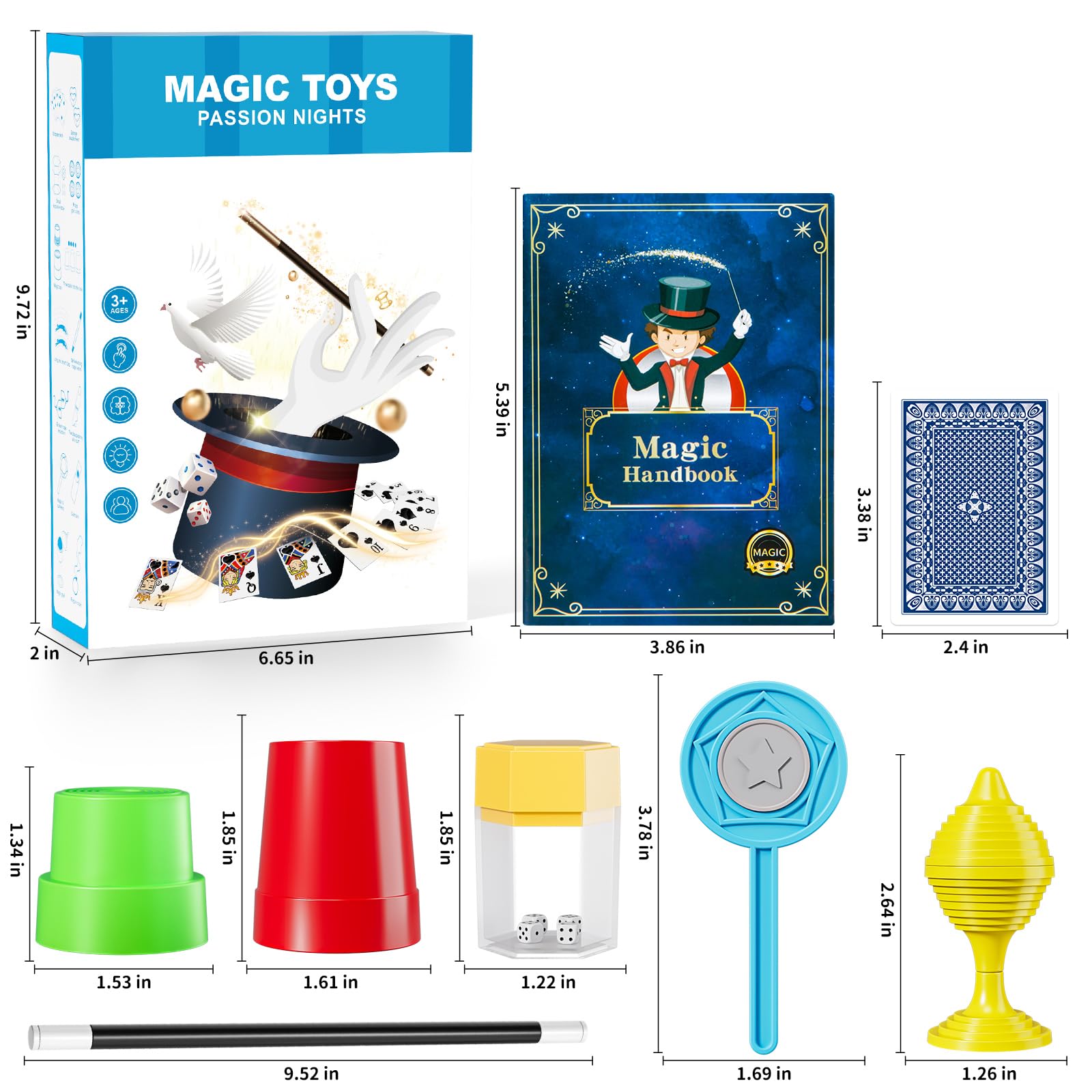 Magic Kit for Kids - 74 Magic Tricks Performance with Manual and Videos, Magic Gift Set for 6+ Years Old Beginner Magicians, Perfect for Halloween Christmas Birthday Parties & Family Fun