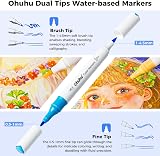 Ohuhu 64 Colour Water-Based Markers Dual Tip Brush & Fine Nontoxic view 2