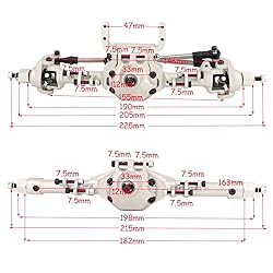 ZXYRC SCX10 CNC Metal Front Rear Straight Complete
