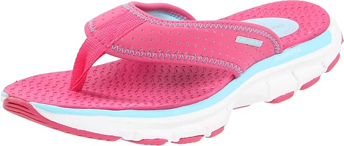 Amazon.com | Skechers Sport Women's Liv-Relaxed Flip Flop, Hot Pink/Blue, 10 M US | Shoes