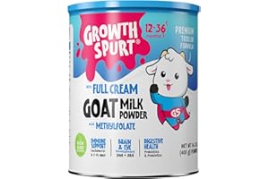 Goat Milk Toddler Formula – Growth Spurt Powdered Comfort & Gentle Formula – Lactoferrin, 2'-FL HMO, Prebiotics, Probiotics, Iron, DHA & ARA, Methylfolate, Immune Support, Non GMO Baby Transition Weaning