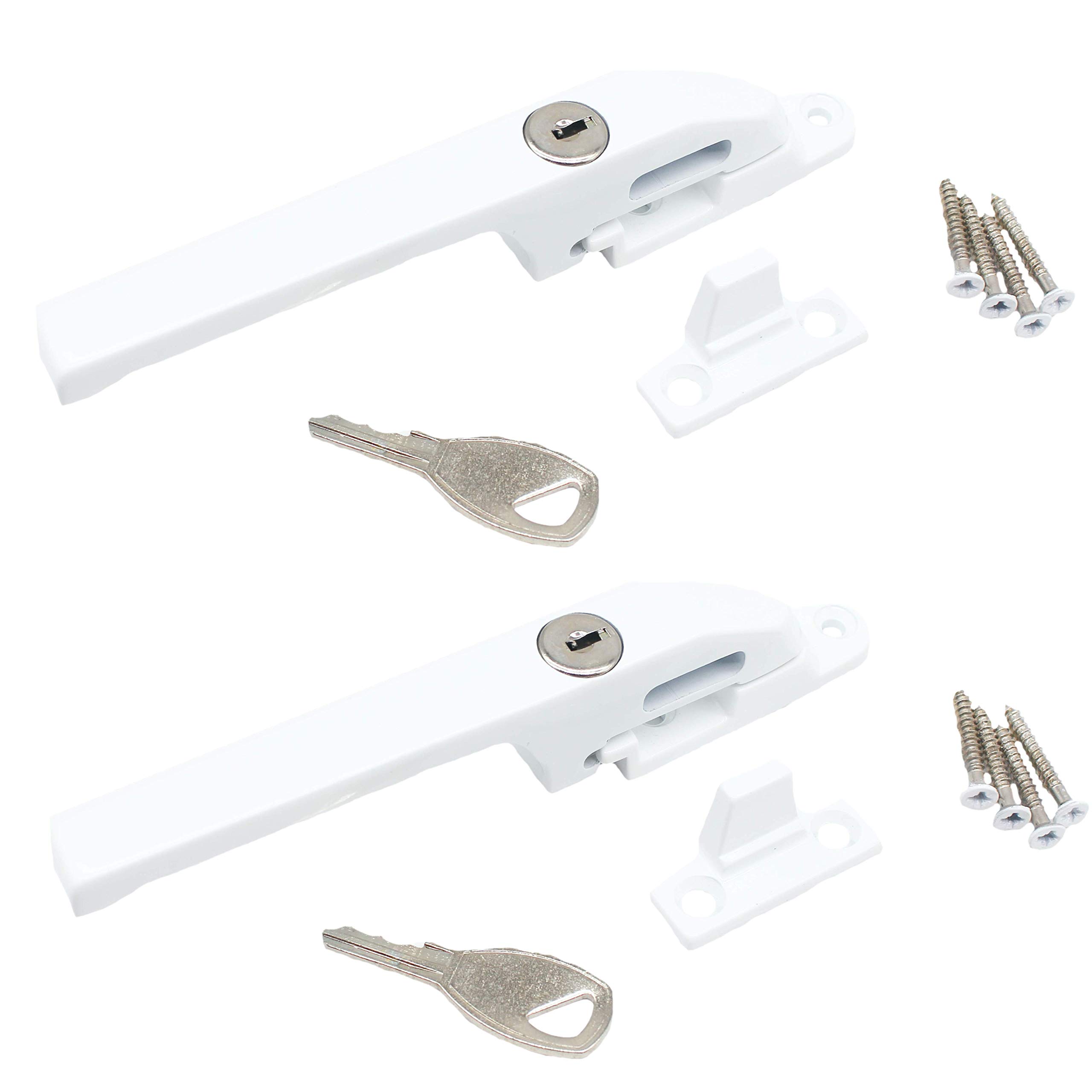 Window Fastener Locking Handle White - Pack of 2