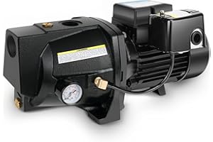 Acquaer 1HP Shallow Well Jet Pump,Cast Iron, Well Depth Up to 25ft, 115V/230V Dual Voltage, Automatic Pressure Switch,Versatile Pump for Garden, Lawn, Farm,Pool